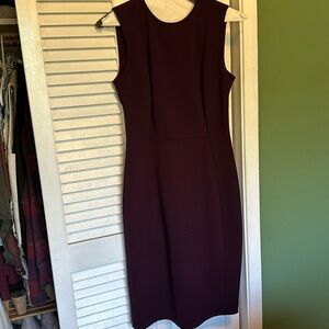 Calvin Klein business dress, purple with gold zipper, size 2